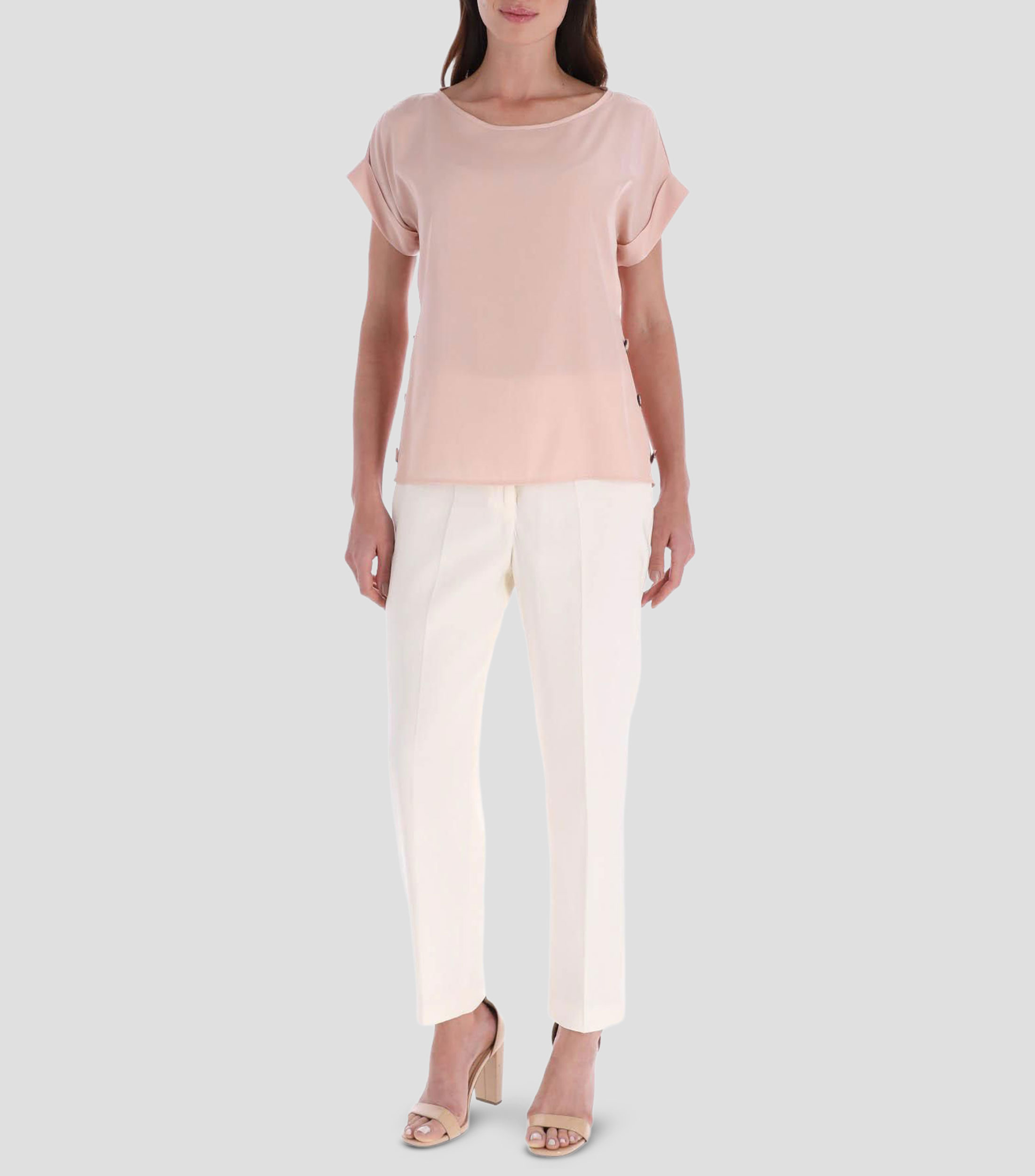 Blusa lisa manga corta Mujer